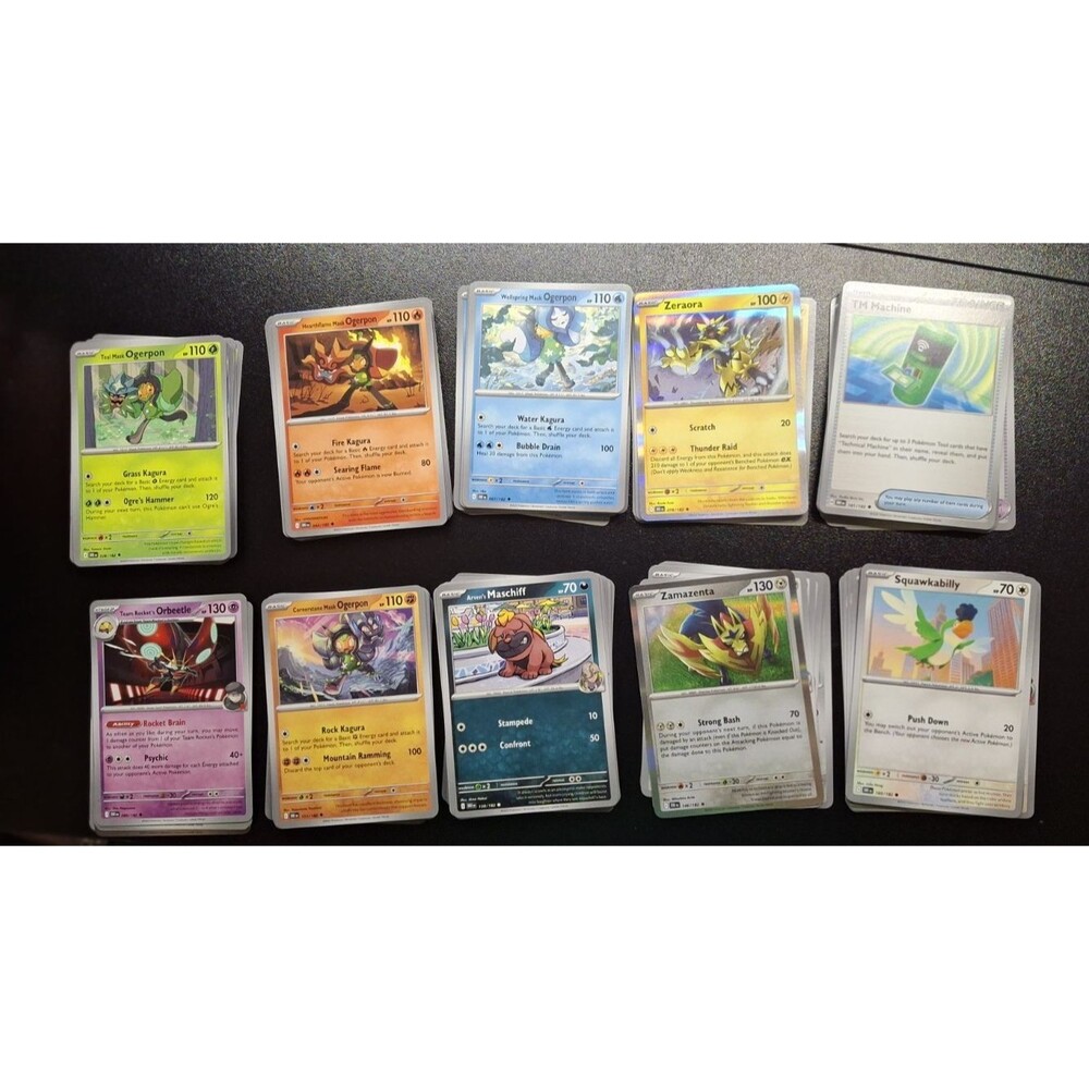 Pokemon Destined Rivals Tcg Card Lot Common Uncommon Holo 164 Cards No Duplicate